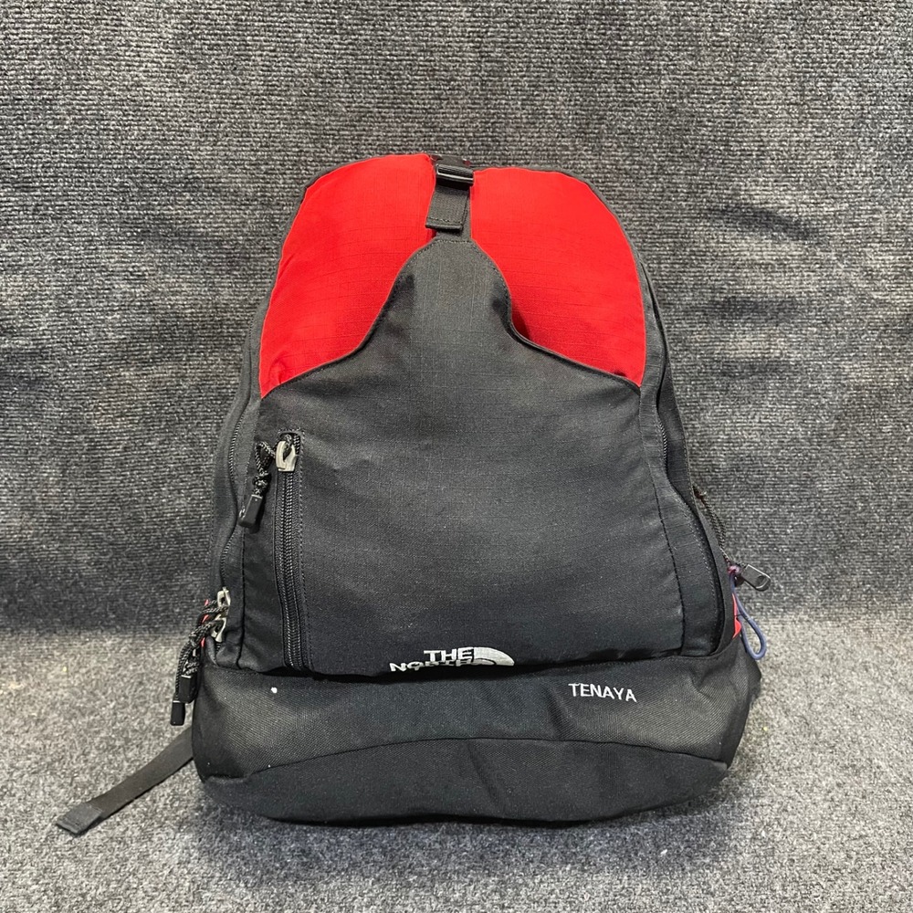 The North Face Tenaya Backpack Red/Black Vintage‎ Bag Y2K Hiking Daypack